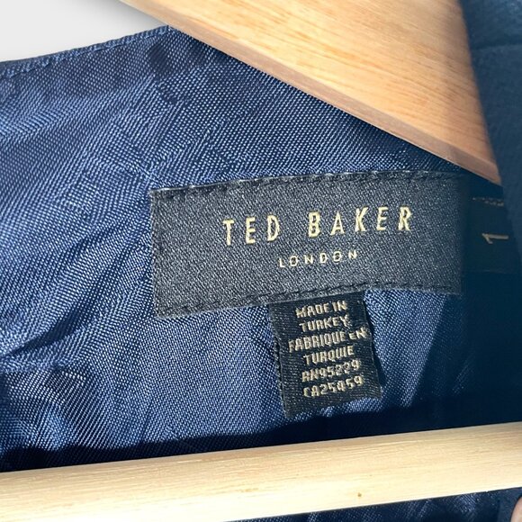 Ted Baker London Sheath Midi Dress TED 1 / US 2 to 4 Eleni Blue Crossover EUC - Picture 5 of 7